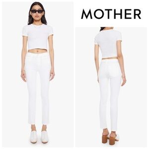 Mother The Mid Rise Dazzler Ankle in Fairest of Them All (White)